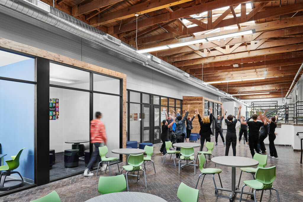 New Mexico School for the Arts lounge, social and gathering spaces, by Atmosphere Commercial Interiors in Albuquerque NM