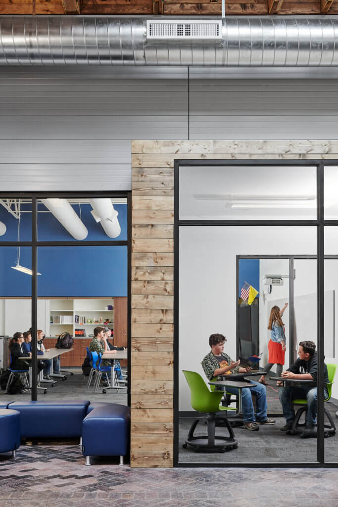 New Mexico School for the Arts classroom furniture, social and administrative spaces, by Atmosphere Commercial Interiors in Albuquerque NM